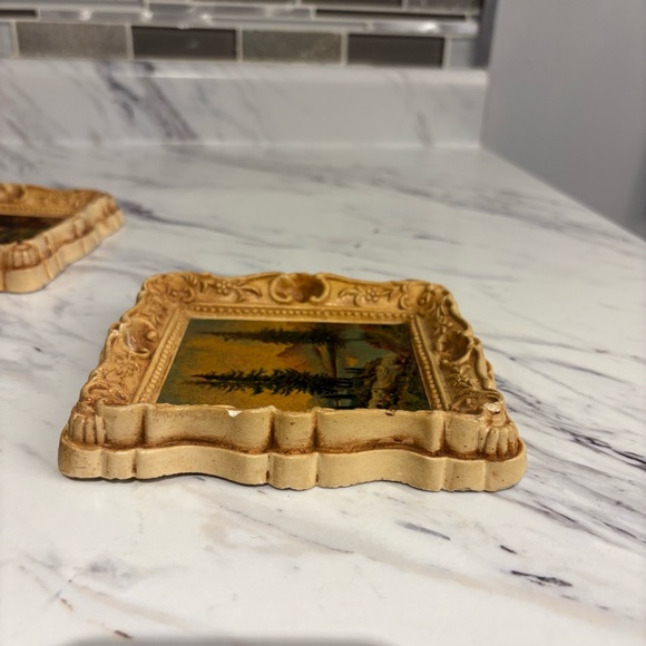 Vintage Chalkware framed lithograph prints - - Picture 6 of 15